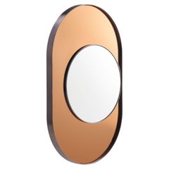 Ovo Ellipse Mirror, Stainless Steel and Champagne Glass Wall Mirror