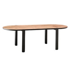 Ovo Large Dining Table in Black Ash Legs, by E-GGS