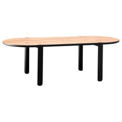 Ovo Small Dining Table with Black Ash Legs and Vintage Oak Top by E-GGS