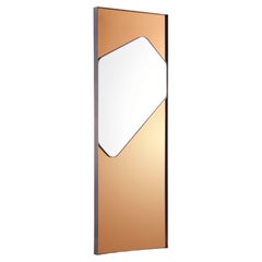 Trapezförmiger Spiegel, klares Spiegel-Spiegel auf farbigem Spiegelgrund