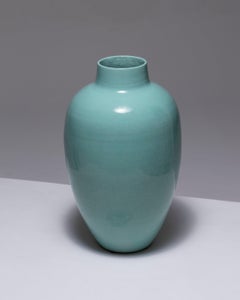 Vase aus eiförmiger Keramik von Henri Chaumeil, 1930er Jahre