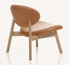 Ovoid Lounge Chair in Solid Oak, Raw Effect and Leather by Craig Bassam