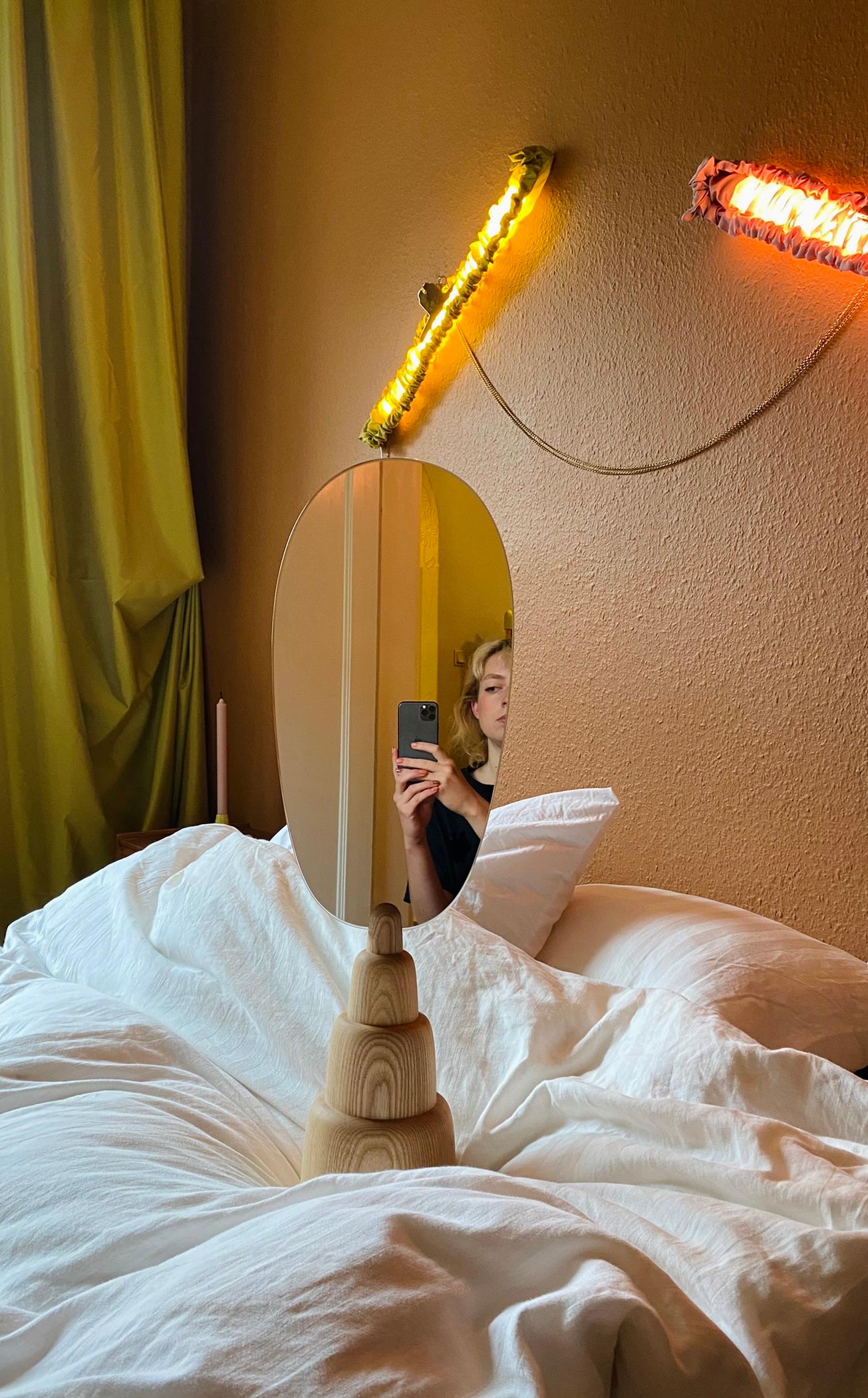 Swedish Ovoid Mirror by Ebba Lindgren For Sale