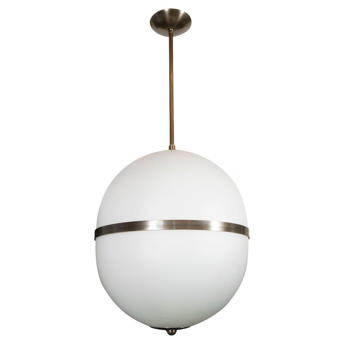 Ovoid opaline glass pendant by Spark Interior