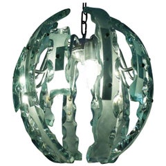 Ovoid Pendant in the Fontana Arte Style, Murano, 1970s