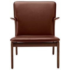 OW124 Beak Chair in Walnut Oil with Sif 92 Leather by Ole Wanscher