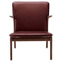 OW124 Beak Chair in Walnut Oil with Sif 93 Leather by Ole Wanscher