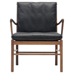Stuhl „OW149 Colonial“ aus Nussbaum, schwarzem Leder und Öl für Carl Hansen & Sohn