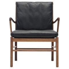 'OW149 Colonial' Chair in Walnut, Black Leather and Oil for Carl Hansen & Son