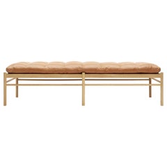 OW150 Colonial Daybed in Oiled Oak with Leather Cushion by Ole Wanscher