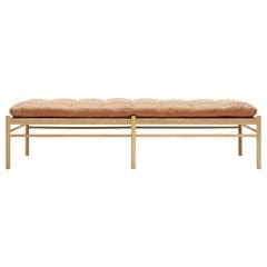 Méridienne coloniale OW150 en chêne huilé avec coussin en cuir d'Ole Wanscher