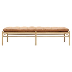 OW150 Colonial Daybed in Oiled Oak with Sif 95 Leather Cushion by Ole Wanscher