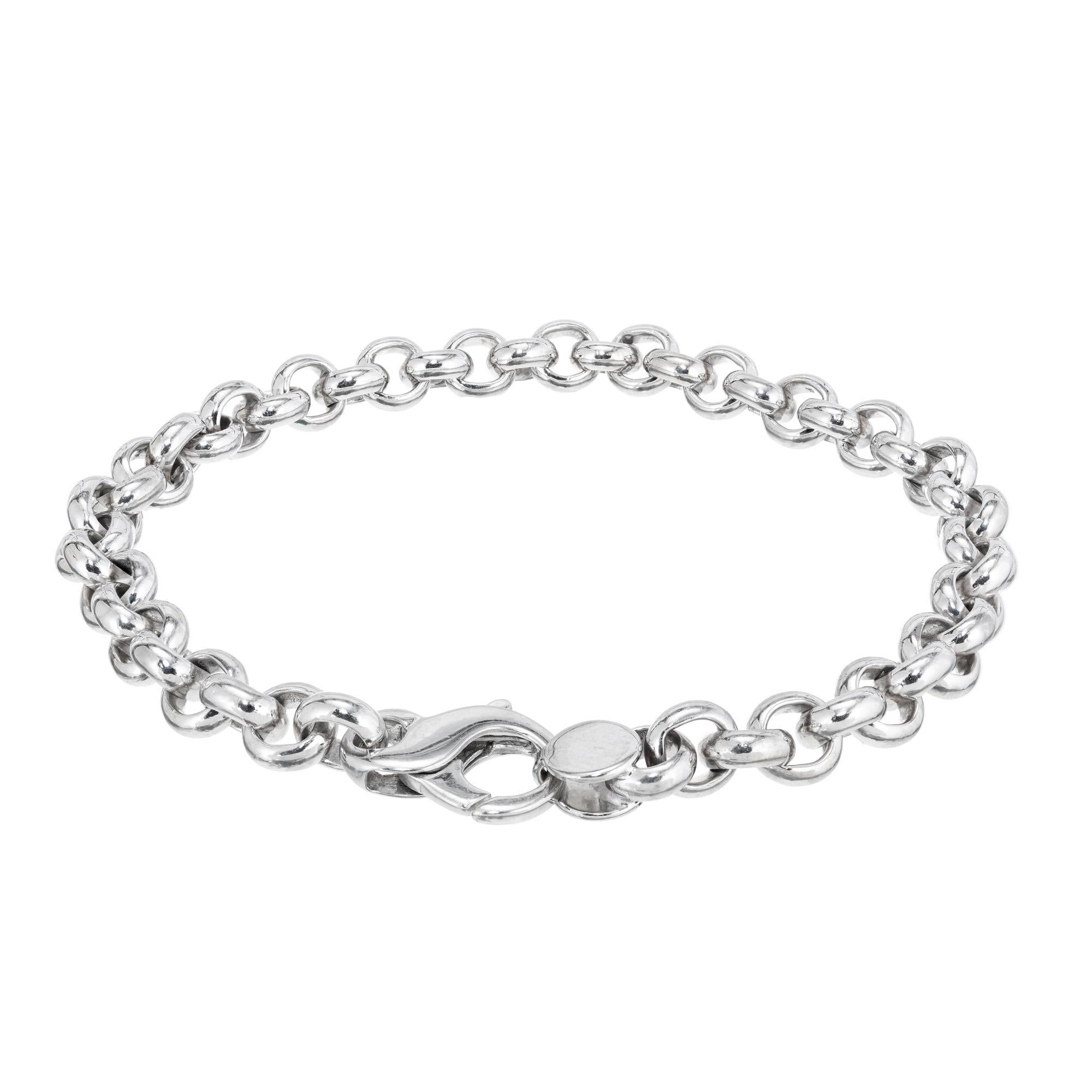 OWC White Gold Mens Link Bracelet at 1stDibs mens gold bracelets 18k, tiffany men's bracelet