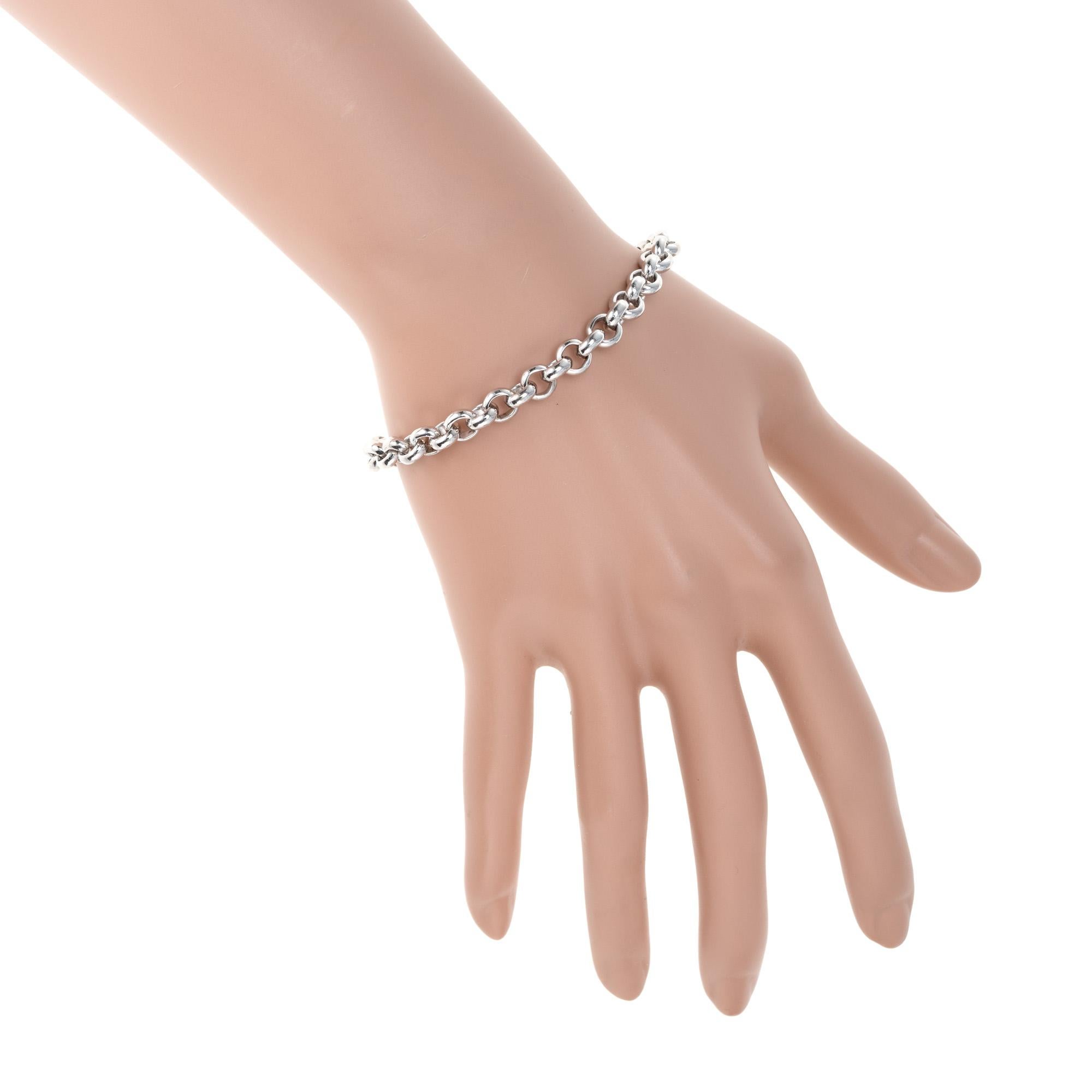 OWC White Gold Mens Link Bracelet at 1stDibs mens gold bracelets 18k