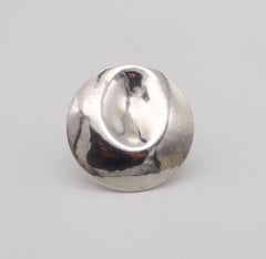 Owe Johansson 1970 Finland Modernist Domed Ring in Solid .925 Sterling Silver