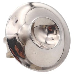 Owe Johansson 1970 Finland Modernist Domed Ring in Solid .925 Sterling Silver