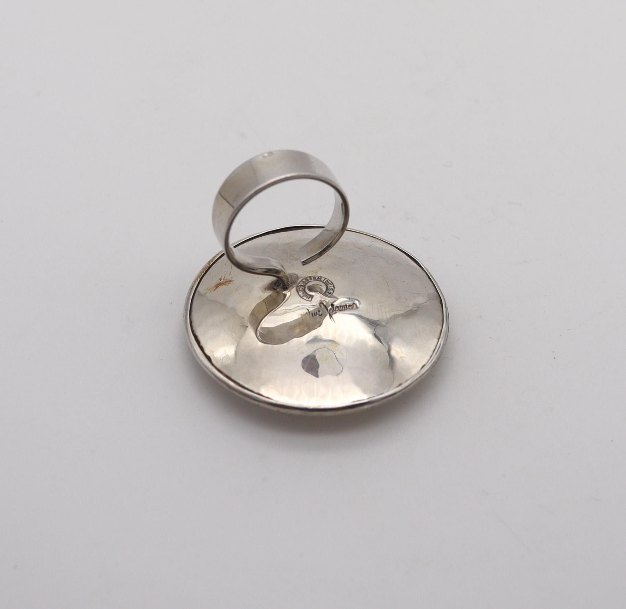 Women's Owe Johansson 1971 Finland Modernist Domed Ring in Solid .925 Sterling Silver For Sale