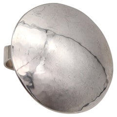 Owe Johansson 1971 Finland Modernist Domed Ring in Solid .925 Sterling Silver