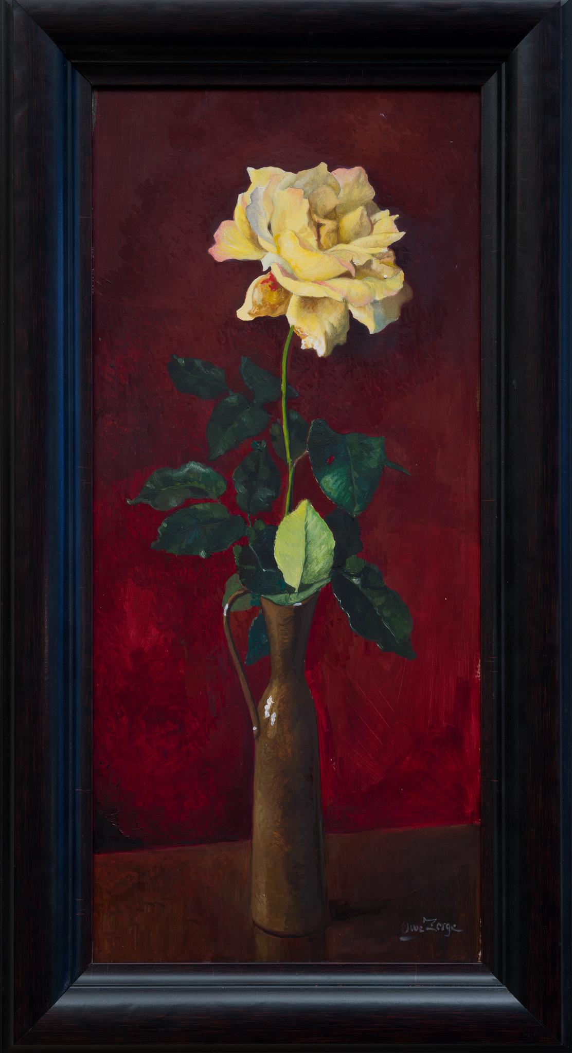 Owe Zerge - Yellow Rose by Swedish Artist Owe Zerge For Sale at 1stDibs