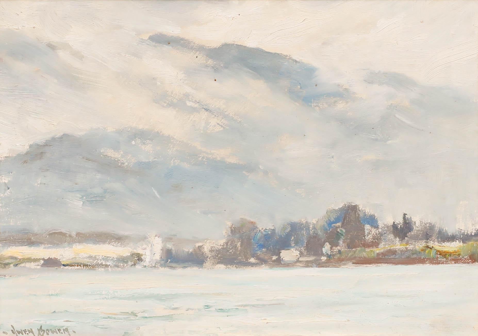 Owen Bowen (1873-1967) - Gerahmtes Öl aus der Mitte des 20. Jahrhunderts, Morgennebel im Angebot 1
