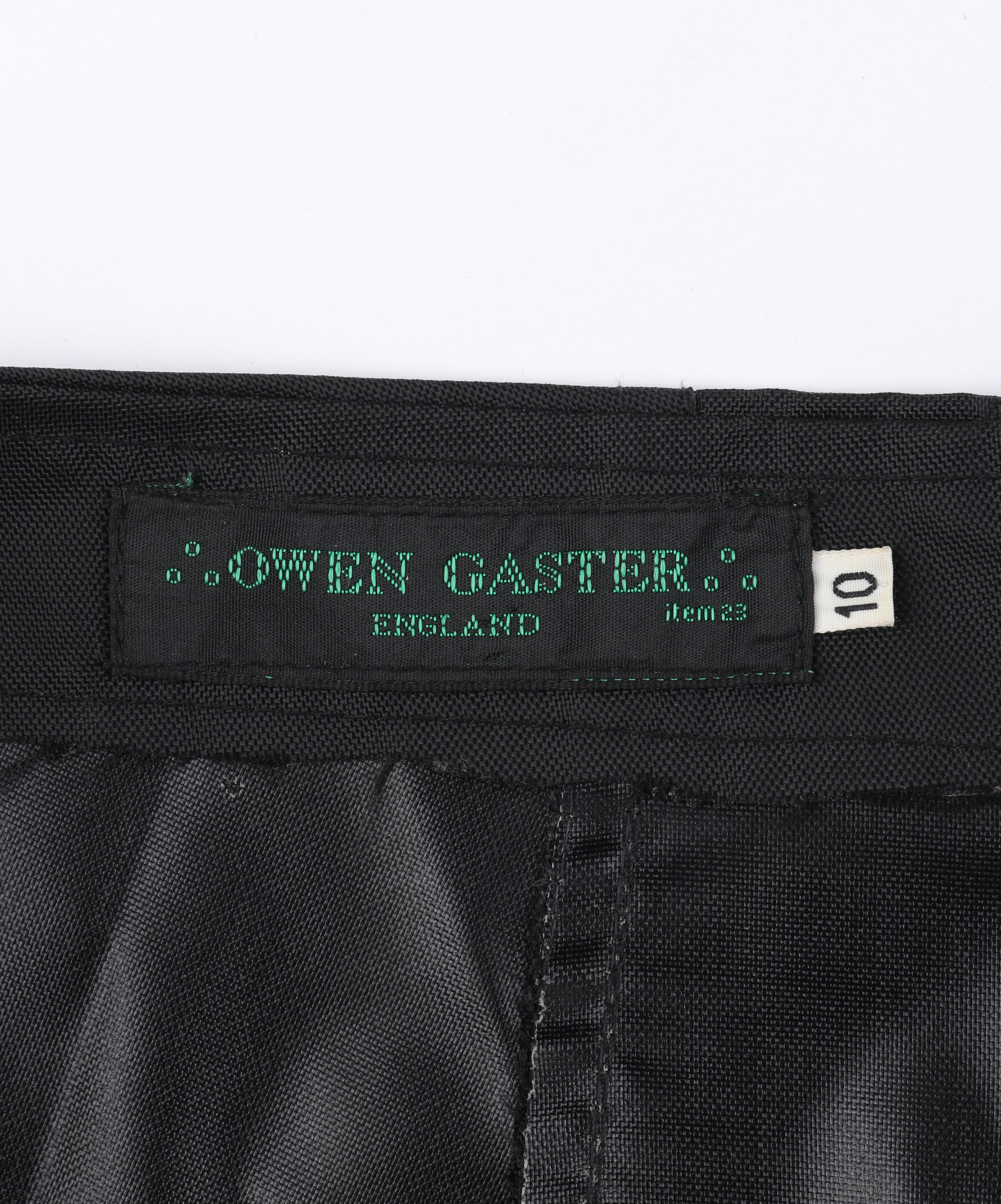 OWEN GASTER c.1996 “Grasshopper” Black Cropped Structured Knicker Trouser Pants For Sale 3