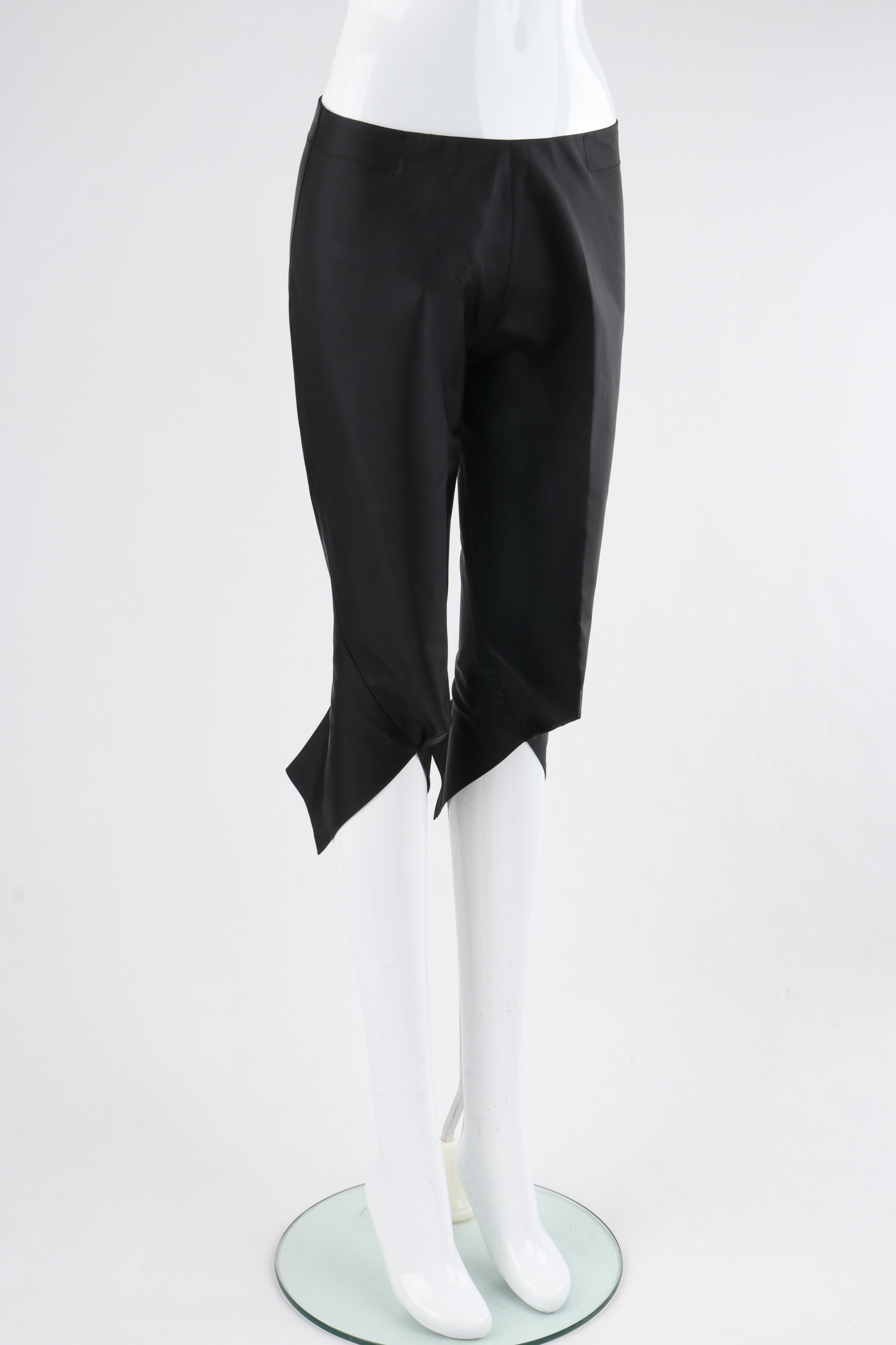 Women's OWEN GASTER c.1996 “Grasshopper” Black Cropped Structured Knicker Trouser Pants For Sale