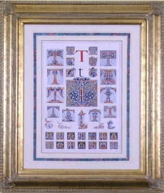 Antique Initial Letters "T"  (Alphabet)  2 available