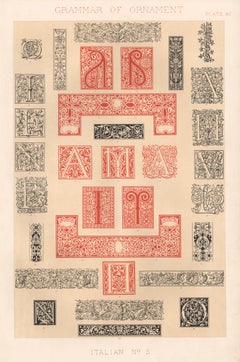 Italienisches Schmuckstück Nr. 5, Grammar der Ornament, Owen Jones, Ende des 19. Jahrhunderts, 1868