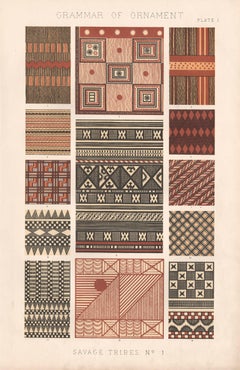 Savage Tribes, Grammar of Ornament, Owen Jones, late 19th century, 1868