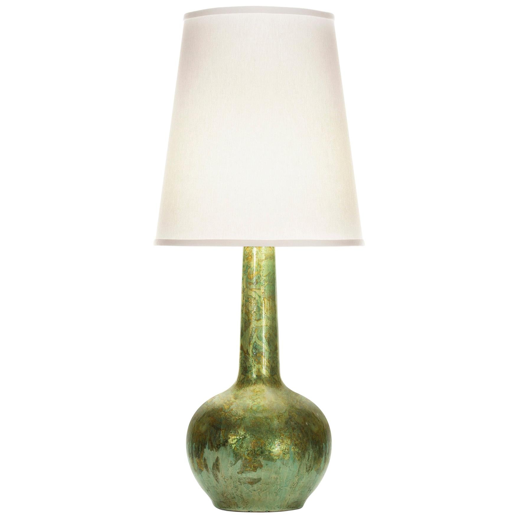 Owen Table Lamp in Antique Green Ceramic by CuratedKravet