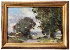 Impressionistische Landschaftsmalerei aus Norfolk, aus dem Umfeld von Edward Seago, Arnesby Brown