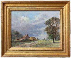 Pintura impresionista de un paisaje de Norfolk, del círculo de Edward Seago, Arnesby Brown