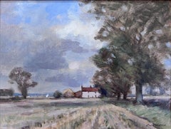 Impressionist Norfolk landscape painting, circle of Edward Seago, Arnesby Brown