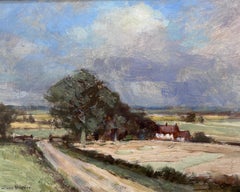 Impressionist Norfolk landscape painting, circle of Edward Seago, Arnesby Brown