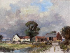 Impressionist Norfolk landscape painting, circle of Edward Seago, Arnesby Brown