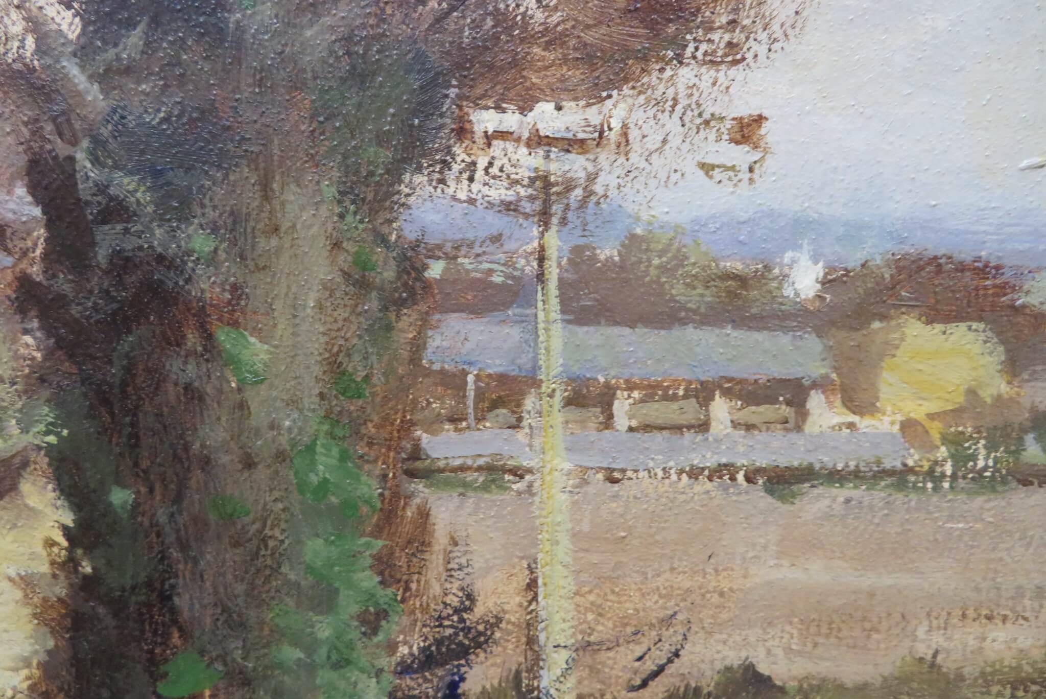 Peinture à l'huile originale impressionniste anglaise EAST ANGLIAN LANDSCAPE Norfolk - Post-impressionnisme Painting par Owen Waters