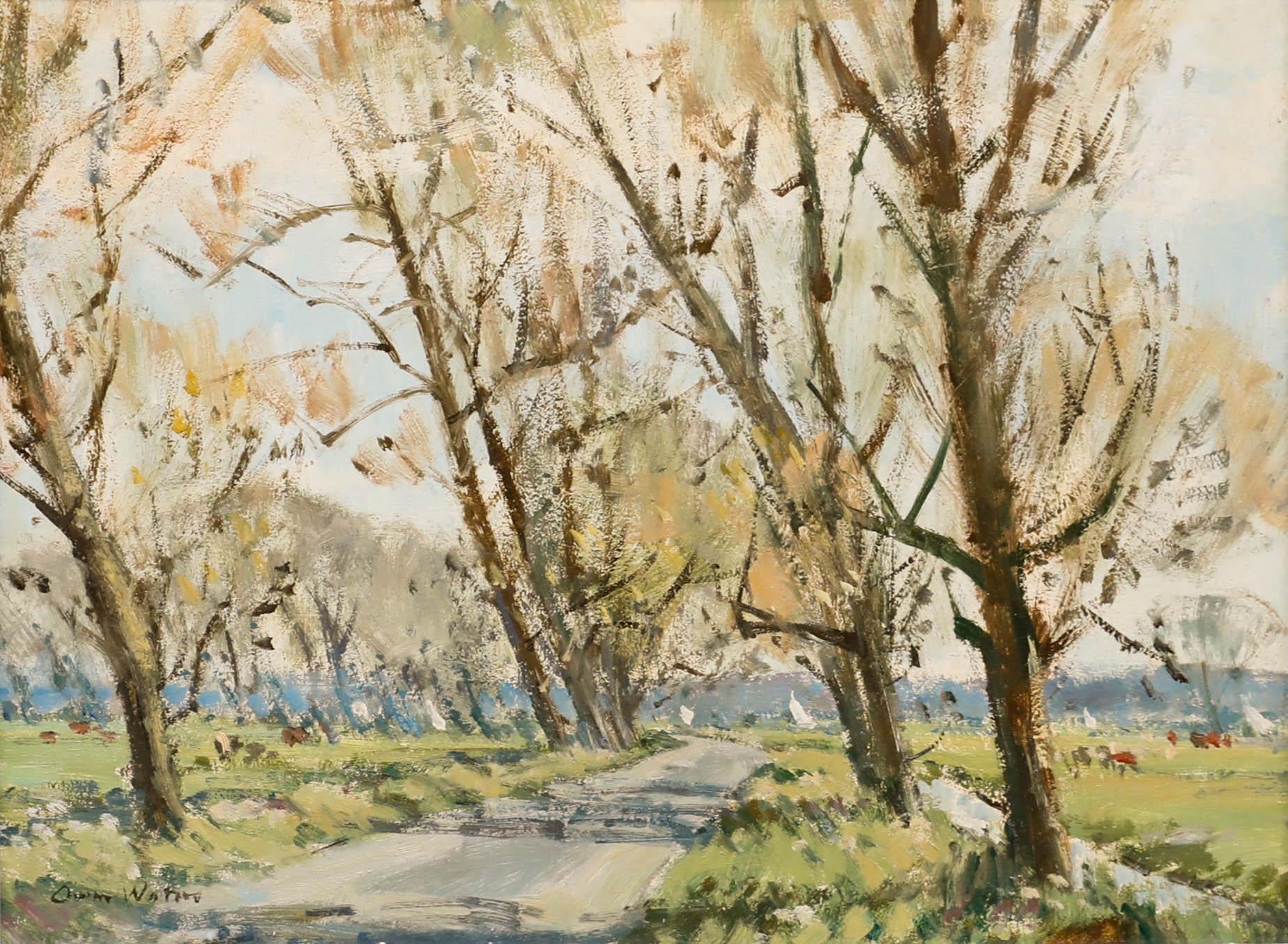 Owen Waters (1916-2004) - 1962 Oil, Yachts Seen Through Trees For Sale 1