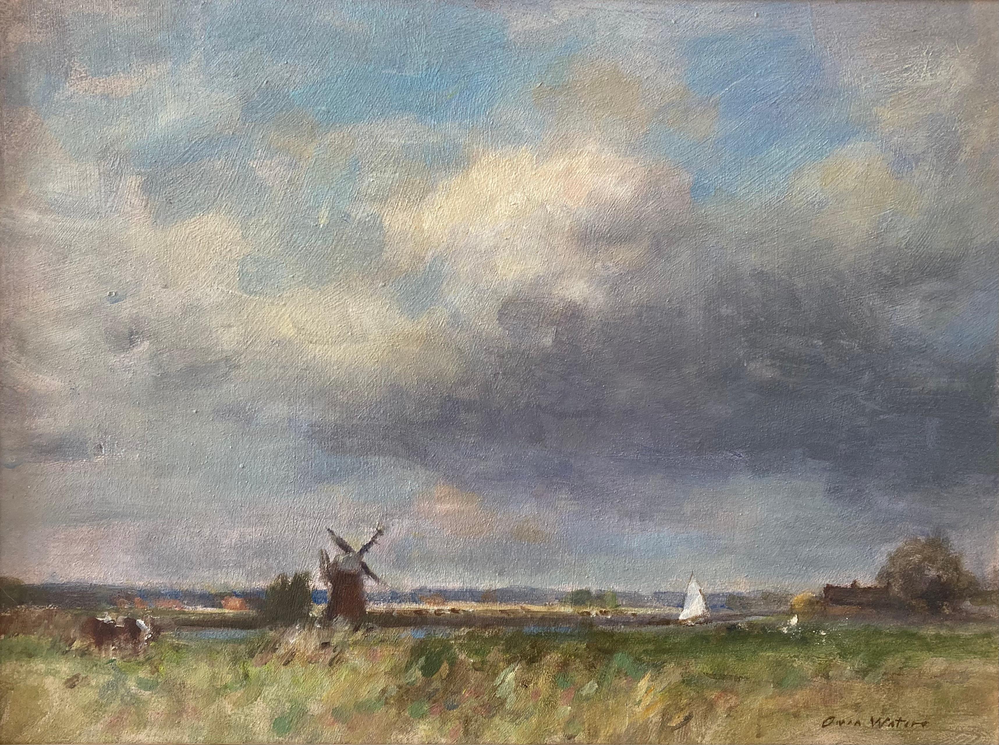 Un magnifique exemple de l'œuvre de l'artiste représentant une scène idyllique dans la campagne du Norfolk.

Owen Waters (1916-2004)
Pâturages du Norfolk
Signé, inscription au verso
Huile sur carton
12 x 16 pouces sans le cadre
16  x 20 avec