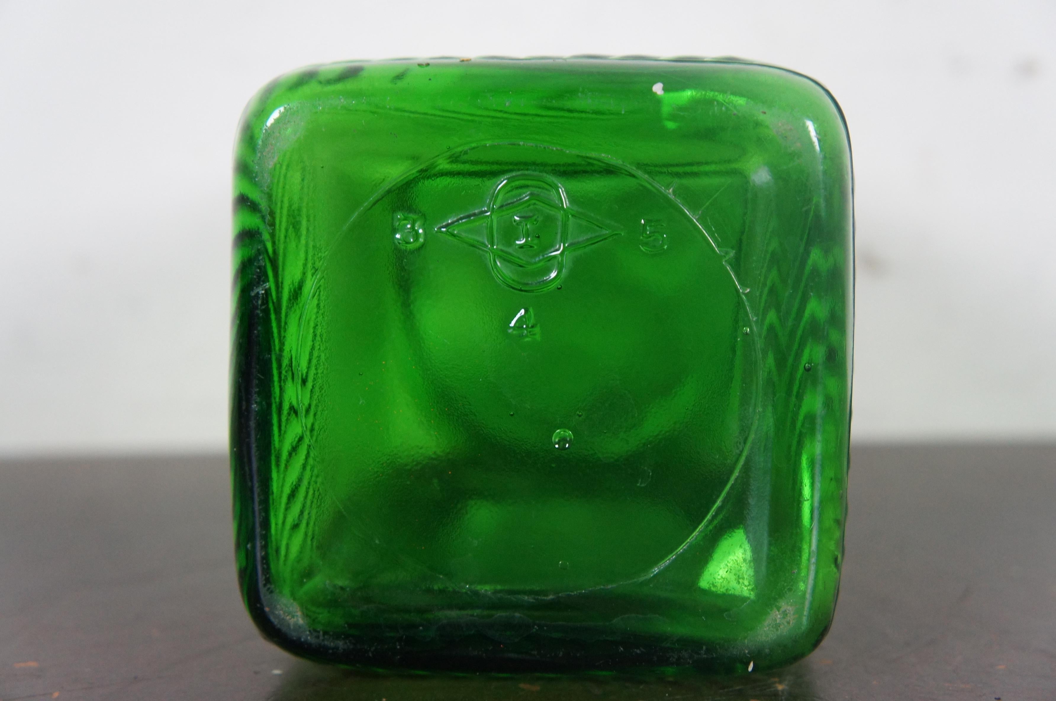 Owens Illinois Green Depression Glass Cereal Cookie Canister Biscuit Jar Hoosier 2