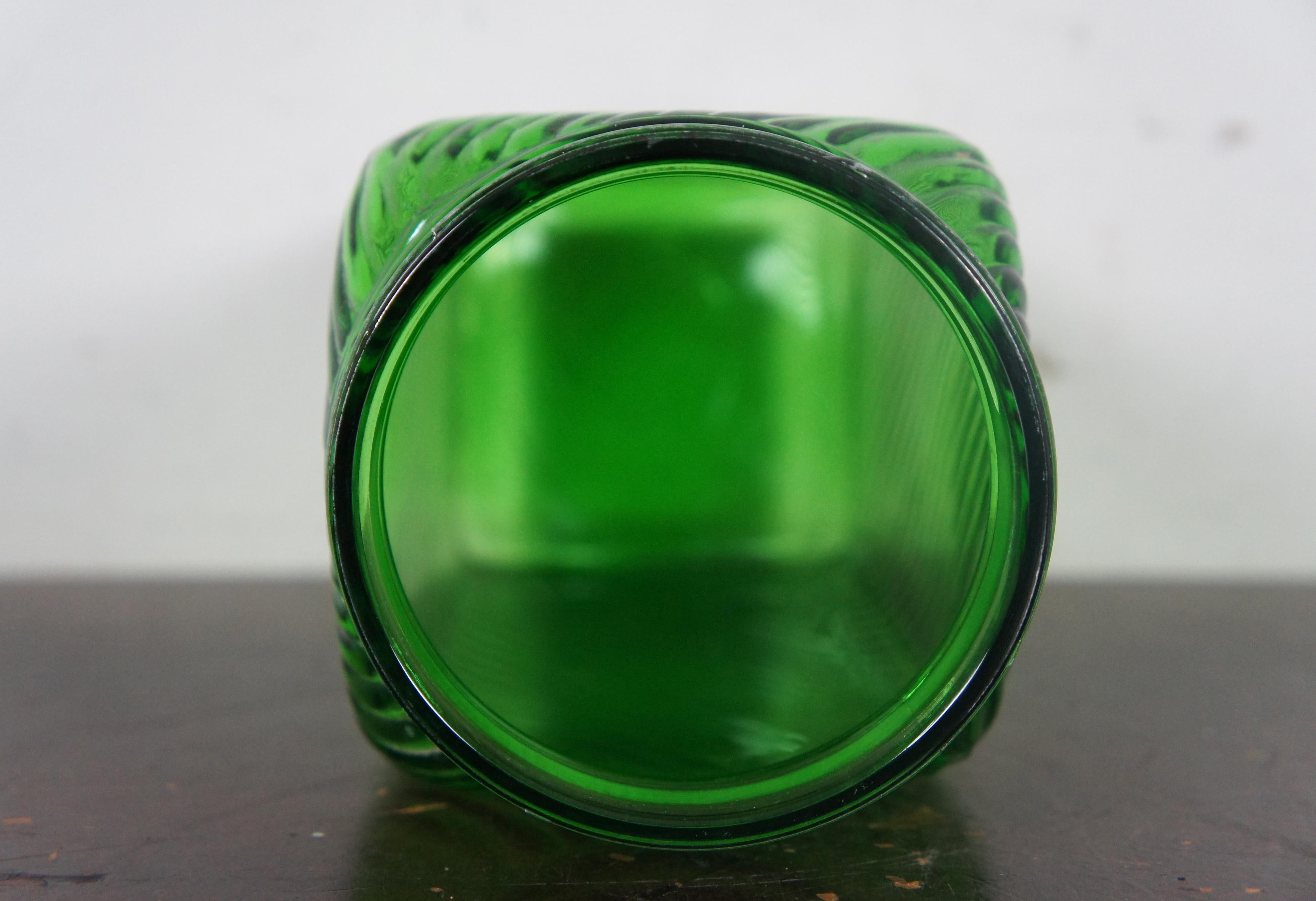 Owens Illinois Green Depression Glass Cereal Cookie Canister Biscuit Jar Hoosier In Good Condition In Dayton, OH