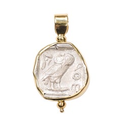 Owl & Athena Silver Tetradrachm w 18k gold