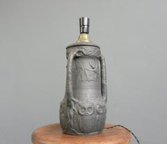 Owl & Bat Lamp by Lauritz Adolph Hjorth Circa 1900