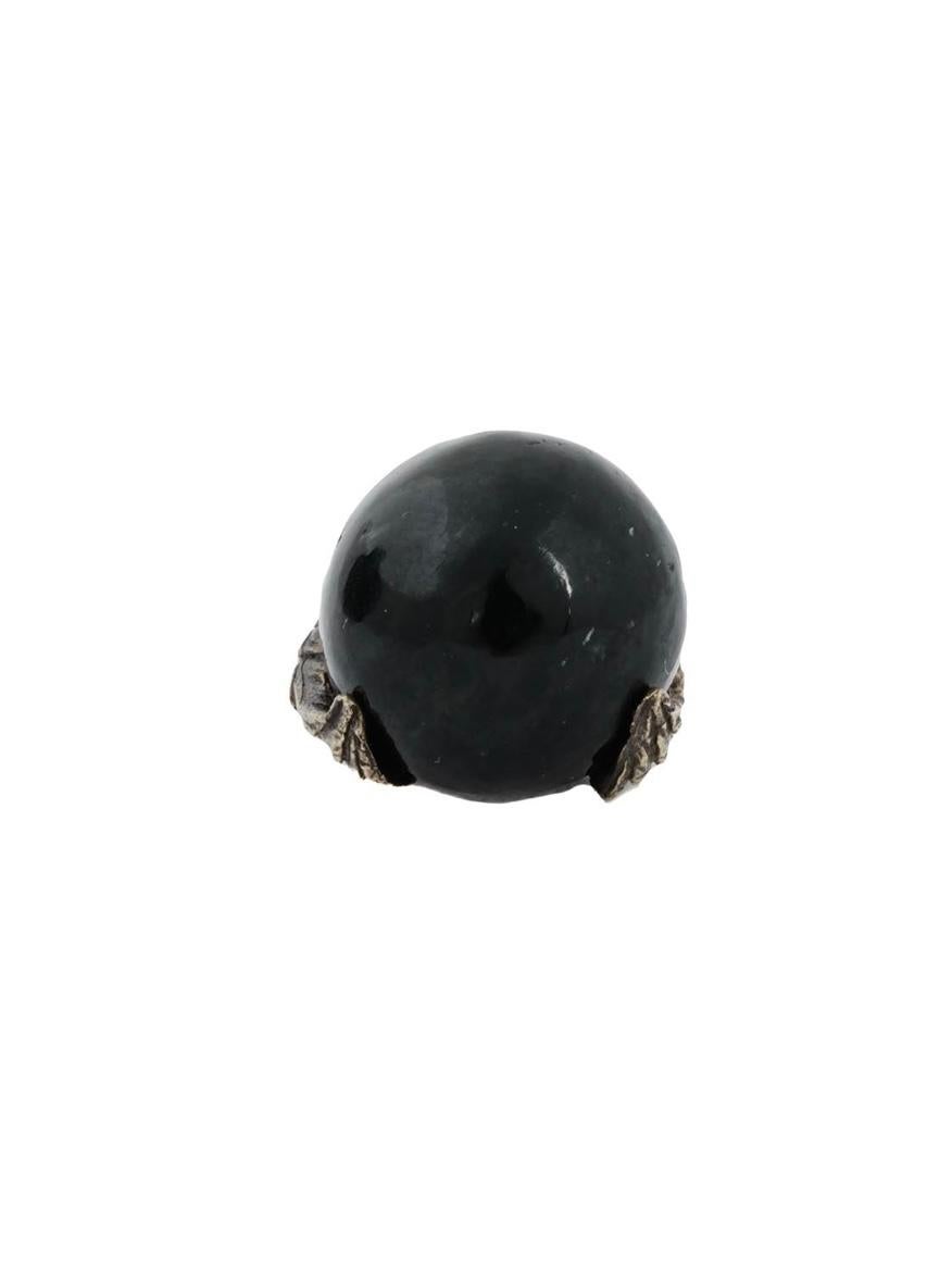 Owl Black Jade Easter Egg Pendant Necklace Charm Silver Oscar Pihl Russian For Sale 5