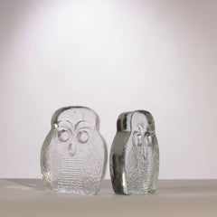 Owl Bookends by Blenko