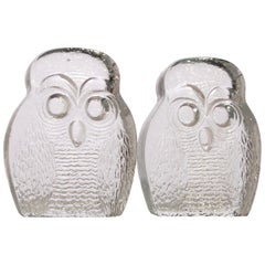 Vintage Owl Bookends by Blenko