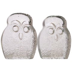 Vintage Owl Bookends by Blenko