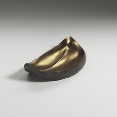 Owl Bowl in Coal Black Shagreen and Bronze-Patina Brass by R&Y Augousti