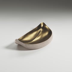 Owl Bowl in Cream Shagreen and Bronze-Patina Brass by R&Y Augousti