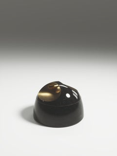 Eulenschachtel aus schwarzer Stiftschale und Bronze-Patina-Messing von R&Y Augousti