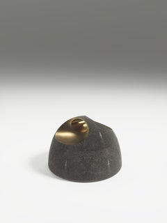 Owl Box in Coal Black Shagreen and Bronze-Patina Brass by R&Y Augousti